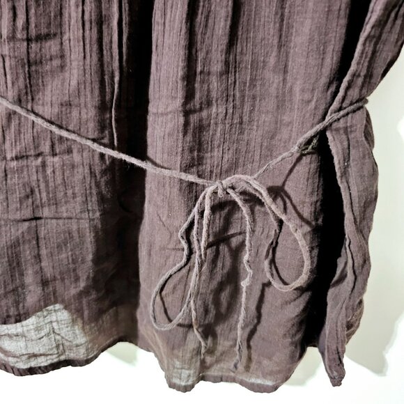 Old‎ Navy Womens XS Brown Long Sleeve Cotton Tunic Blouse Pleated Detail ~LS56.3 - Picture 6 of 8